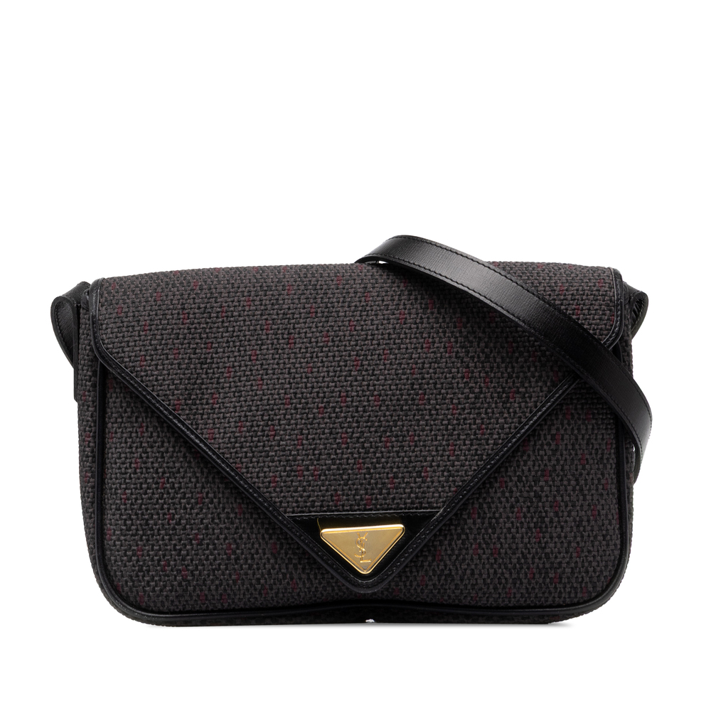Pre-Loved Saint Laurent Leather Trimmed Coated Canvas Crossbody